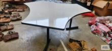 Eight white board tables. approximately 5'-8" across from corner to corner