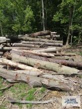 Pile of assorted wood. Pieces are approximately 10' to 12' long. Bring qualified help and equipment