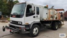 2000 GMC T8500 road striping truck. VIN#:1GDS7C1C7YJ527632. Mileage: 047795