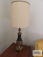 Pair of heavy brass lamps.