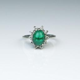 Elegant Colombian Emerald Estate Ring