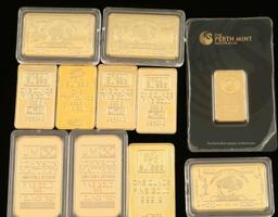 (11) Replica & Gold Clad Bars