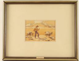Original Watercolor on Paper by Clyde Forsythe