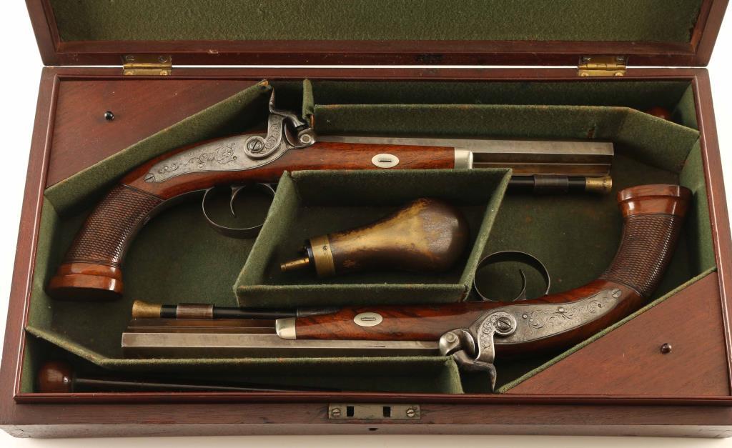 T. Wilson & Co. Cased Percussion Pistol Set