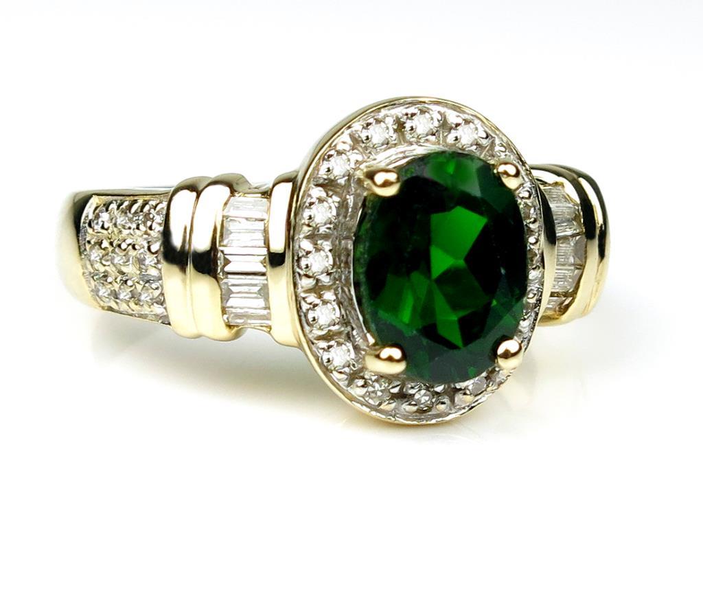 Irresistible Green Tourmaline and Diamond Ring
