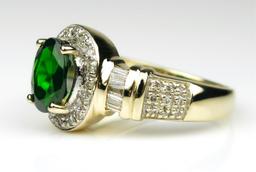 Irresistible Green Tourmaline and Diamond Ring