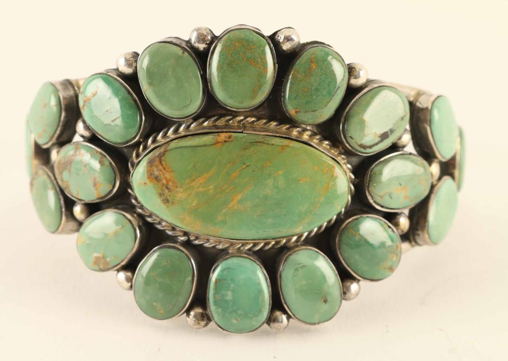 Nevada Turquoise Floral Cluster Bracelet
