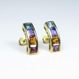 Colorful Multi Gem Earrings