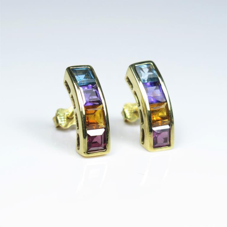 Colorful Multi Gem Earrings