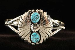 Ladies Silver Fan Cuff