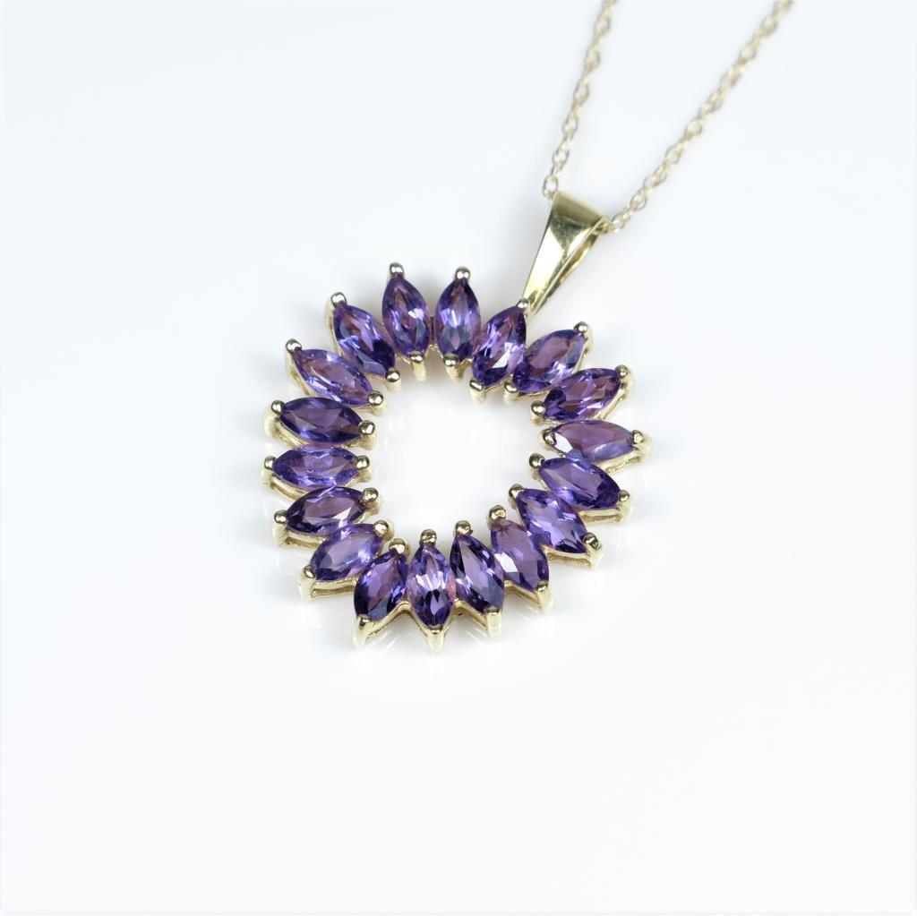Richly Colored Heart Shaped Amethyst Pendant