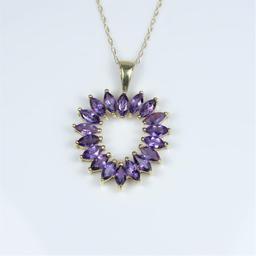 Richly Colored Heart Shaped Amethyst Pendant