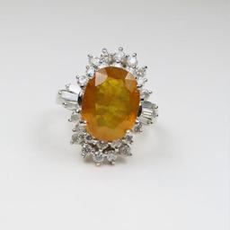 Gorgeous Yellow Sapphire and Diamond Ring