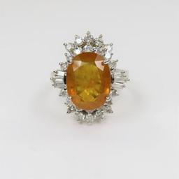 Gorgeous Yellow Sapphire and Diamond Ring