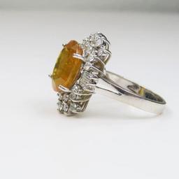 Gorgeous Yellow Sapphire and Diamond Ring