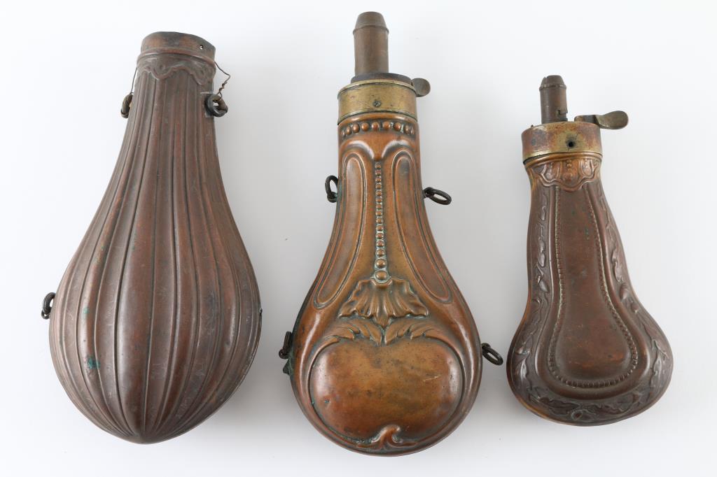 Lot Of Three Powder Flasks
