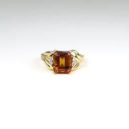 Captivating Mandarin Orange Garnet and Diamond