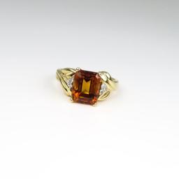 Captivating Mandarin Orange Garnet and Diamond