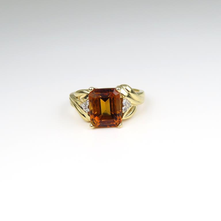 Captivating Mandarin Orange Garnet and Diamond