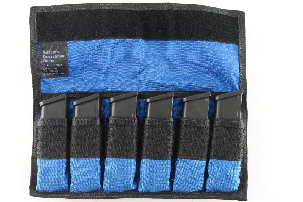 Blue Magazine Storage Case with 6 Glock Mags