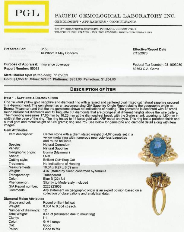 VERY RARE, Exceptionally Fine Sapphire