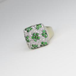 Glamorous Tsavorite Garnet & Diamond Ring