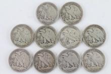 Lot of 10 Walking Liberty Quarters