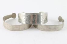 Lot of 3 Engraved Cuffs
