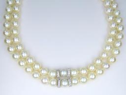 Luxurious Extra Fine Akoya Pearl and Diamond