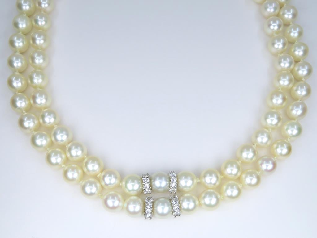 Luxurious Extra Fine Akoya Pearl and Diamond