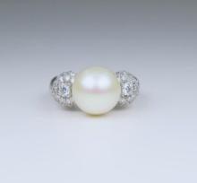 Marvelous Natural South Sea Pearl and Diamond