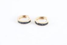 Ladies Sapphire Hoop Earrings