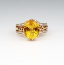 Beautiful Shane & Company Citrine and Diamond Ring