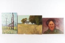 Lot of 3 Original Oils on Board