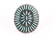 Zuni Turquoise Pettipoint Ring