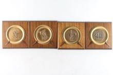 Lot of 4 Brass Plates