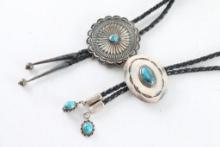Lot of 2 Concho Style Bolo Ties