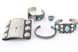 Lot of 5 Native American Sterling Pieces