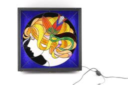 Custom-made Art Deco Stained Glass Light.