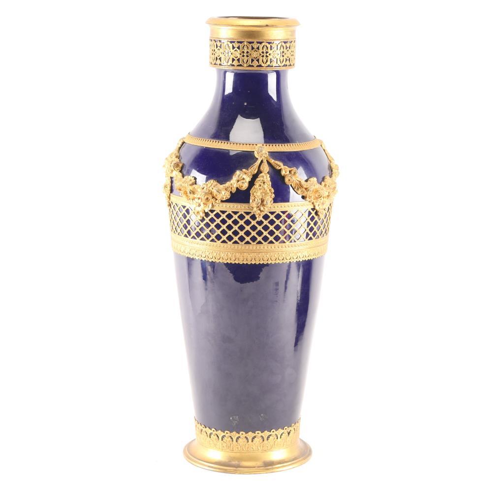 French Empire Style Cobalt Porcelain.