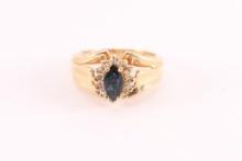 Stunning Sapphire with Diamond Halo Ring