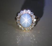 Mesmerizing Fine Blue Star Sapphire & Diamond