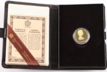 1984 $100 Jacques Cartier Gold Coin.