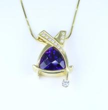 Amazing Designer Amethyst & Diamond Pendant