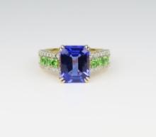 Sensational Vivid Tanzanite,Tsavorite & Diamond