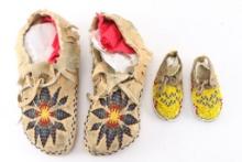 Two Pair of Beaded Moccasins.