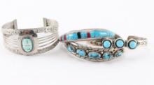 Lot of Four Silver Cuffs.