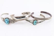 Lot of 4 Sterling Cuffs.
