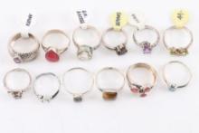 Lot of 12 Ladies Rings.