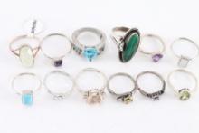 Lot of 12 Ladies Rings.